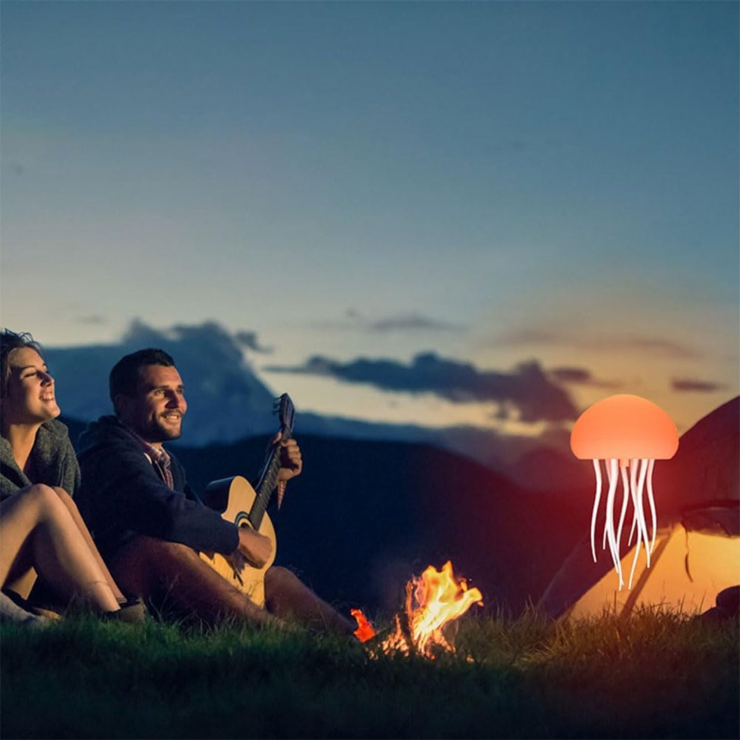[2025 New Jellyfish Lamp] 2025 New RGB Gradient Jellyfish Night Light, LED Cute Jellyfish Lamp | Moving Legs, Voice Control, jellyfel lamp