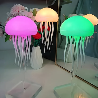 [2025 New Jellyfish Lamp] 2025 New RGB Gradient Jellyfish Night Light, LED Cute Jellyfish Lamp | Moving Legs, Voice Control, jellyfel lamp