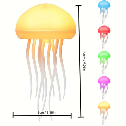 [2025 New Jellyfish Lamp] 2025 New RGB Gradient Jellyfish Night Light, LED Cute Jellyfish Lamp | Moving Legs, Voice Control, jellyfel lamp