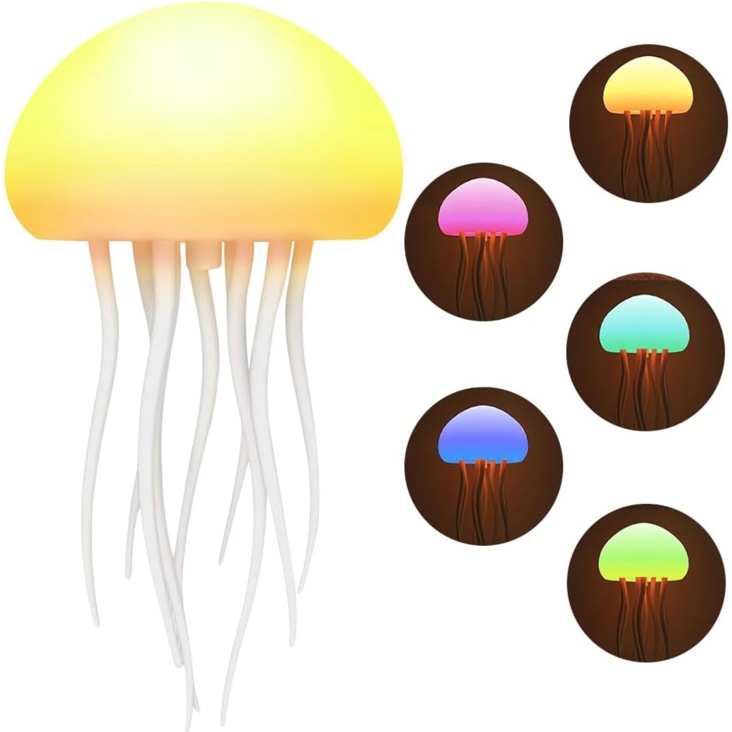 [2025 New Jellyfish Lamp] 2025 New RGB Gradient Jellyfish Night Light, LED Cute Jellyfish Lamp | Moving Legs, Voice Control, jellyfel lamp