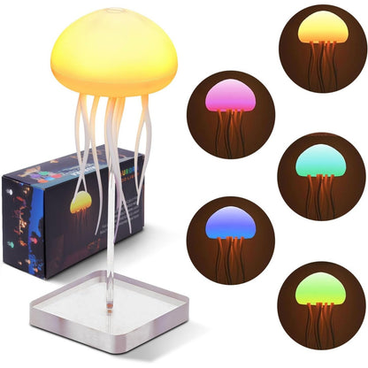 [2025 New Jellyfish Lamp] 2025 New RGB Gradient Jellyfish Night Light, LED Cute Jellyfish Lamp | Moving Legs, Voice Control, jellyfel lamp