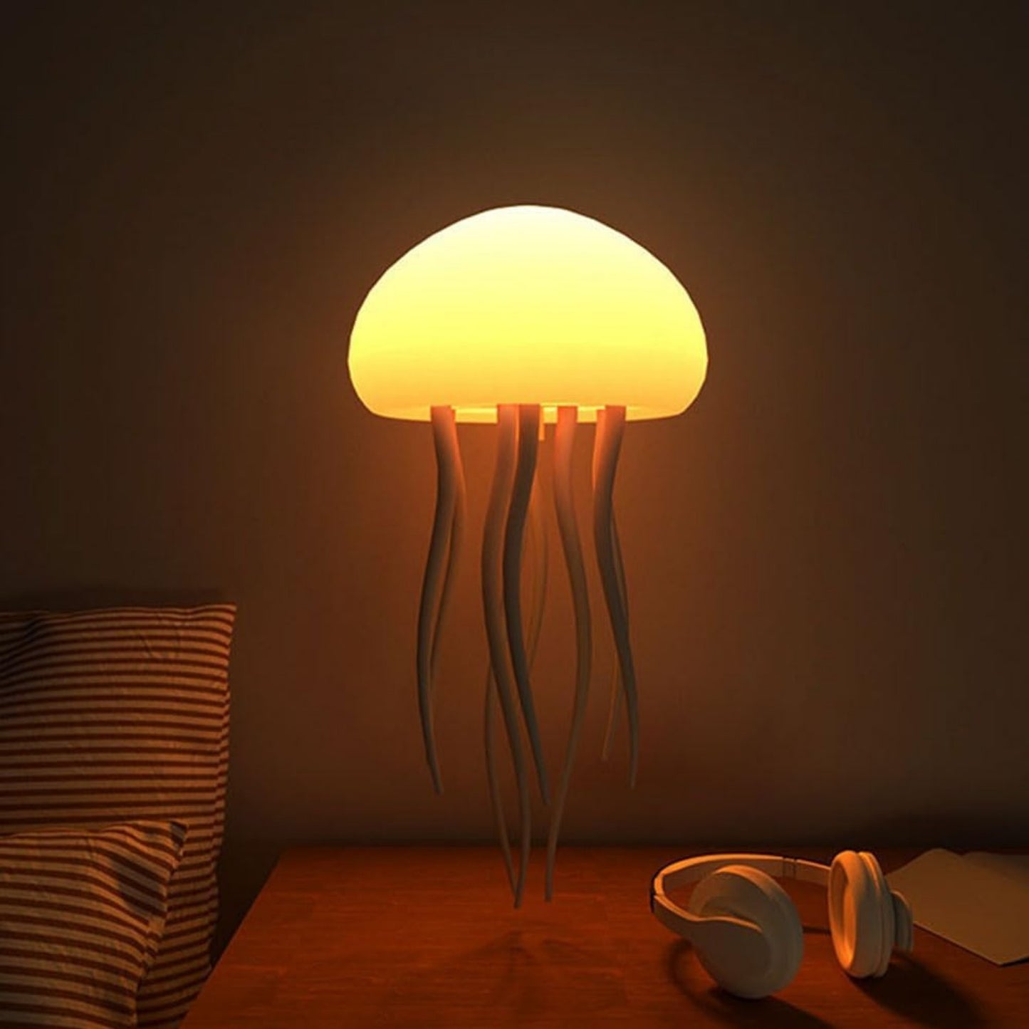 [2025 New Jellyfish Lamp] 2025 New RGB Gradient Jellyfish Night Light, LED Cute Jellyfish Lamp | Moving Legs, Voice Control, jellyfel lamp